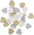 Serca drewniane brokatowe dwustronne 24szt - tantis.pl