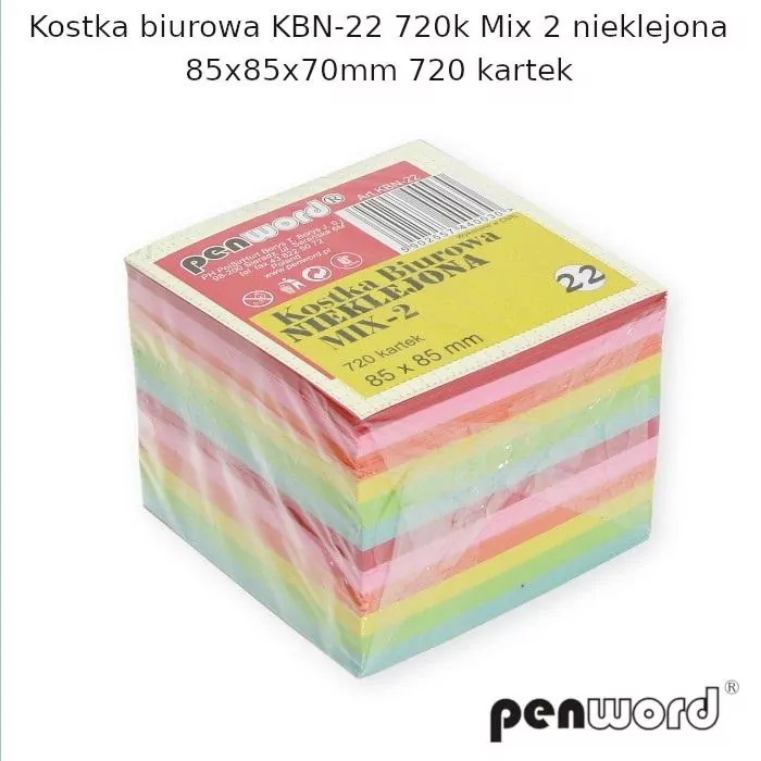 Kostka biurowa mix 85x85x70mm 720K - tantis.pl