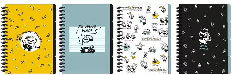 Kołozeszyt B5/96K kratka Minionki - tantis.pl