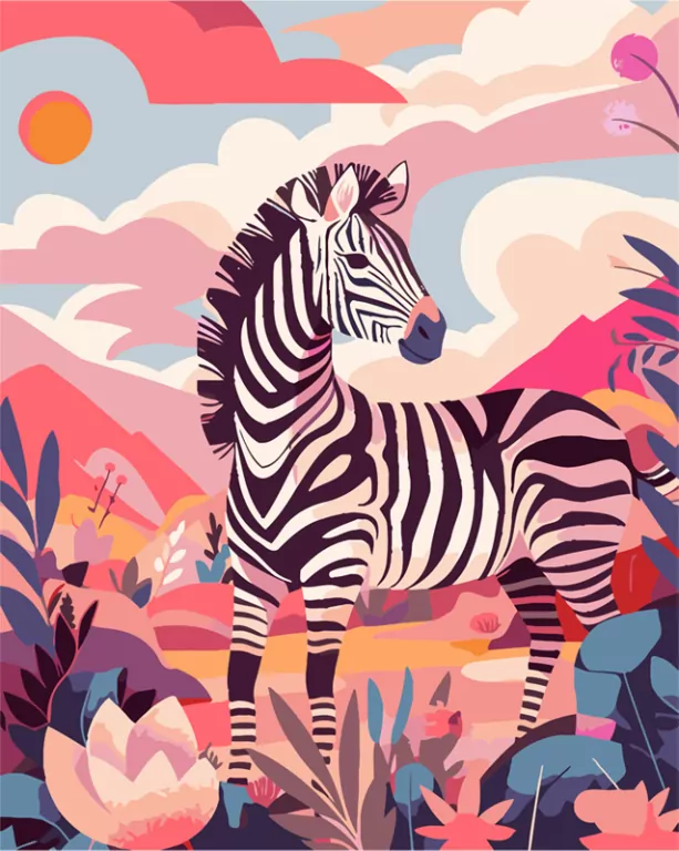 Malowanie po numerach 40x50 Zebra - tantis.pl