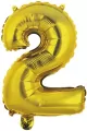 Balon foliowy mini cyfra 2 złota 37,5x40cm - tantis.pl