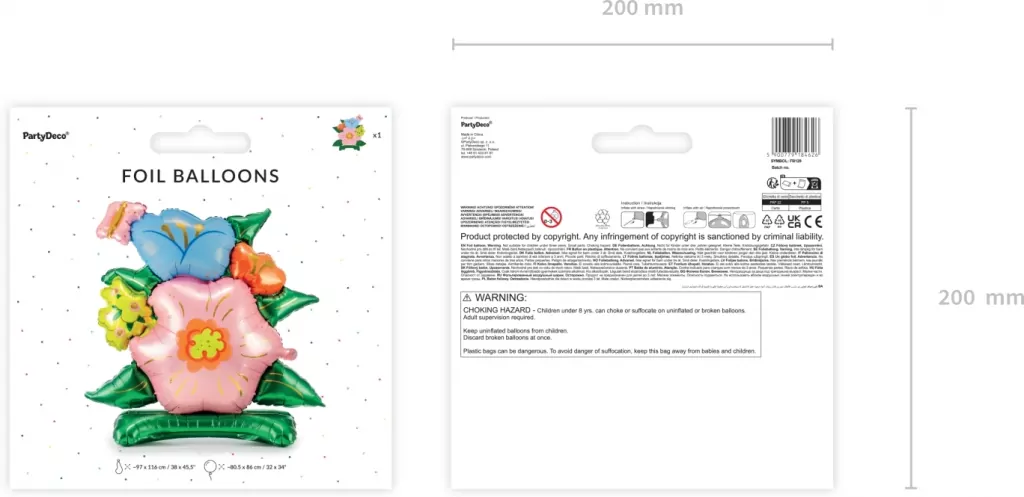 Balon foliowy kwiaty 100x116cm - tantis.pl
