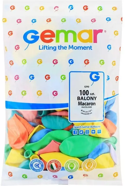 Balony Gemar makaroniki 25cm - tantis.pl