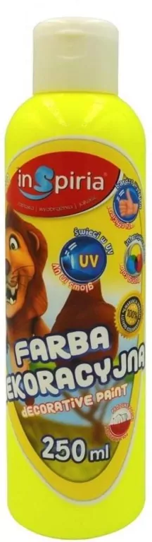Farba dekoracyjna fluorescencyjna żółta 250ml - tantis.pl