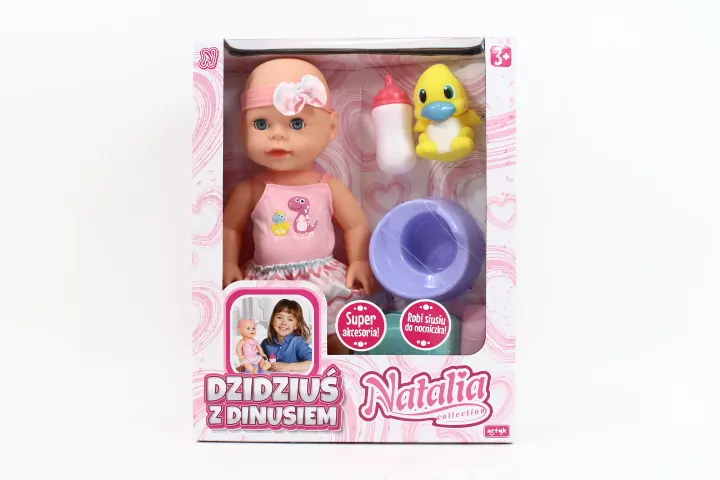 Lalka Natalia. Dzidziuś z dinusiem 33 cm - tantis.pl
