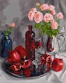 Malowanie po numerach. Granatowa martwa natura 40x50 cm - tantis.pl