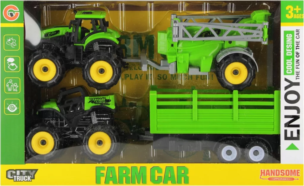 Traktor na baterie + auto terenowe i akcesoria Mega Creative 31x20x8cm - tantis.pl