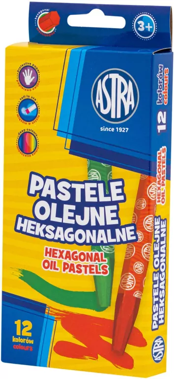 Pastele olejne heksagonalne. 12 kolorów - tantis.pl