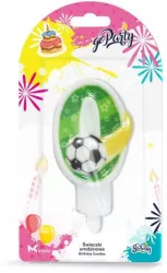 Świeczka urodzinowa Piłka 8cm Cyfra 0 SF-159-0