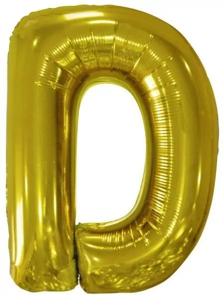 Balon foliowy litera D złota 62x86cm - tantis.pl