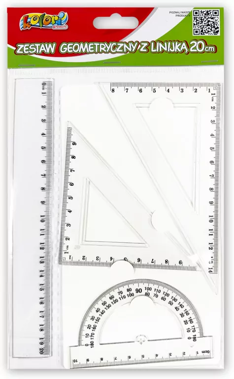 Komplet kreślarski z linijką 20cm - tantis.pl