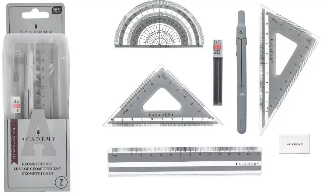 Zestaw geometryczny w pudelku Smart Academy 7el - tantis.pl