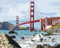 Malowanie po numerach BRUSHME 40x50 cm Most San Francisco - tantis.pl