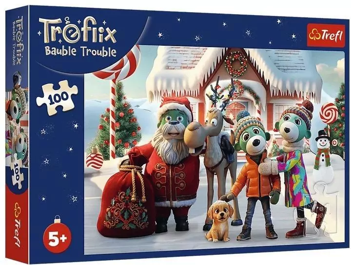 Puzzle 100 Mikołaj i renifer na ratunek TREFL - tantis.pl