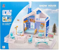 Domek dla lalek ze światłem i dymem Snow House 66el HC617374