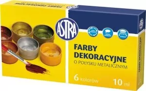 Farby dekoracyjne o połysku metalicznym 6 kolorów 10 ml - tantis.pl