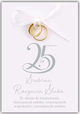 Kartka okolicznościowa. Rocznica ślubu 25