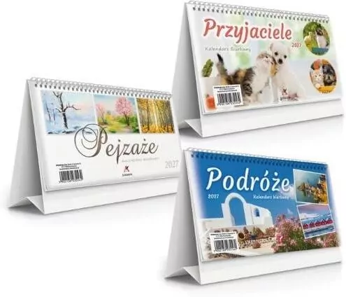 Kalendarz 2027 biurkowy ze zdjęciami 19,5x11cm MIX - tantis.pl