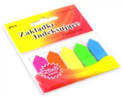 Zakładki indeksujące ZI-11 plastikowe 5x25 12mm x45mm - tantis.pl