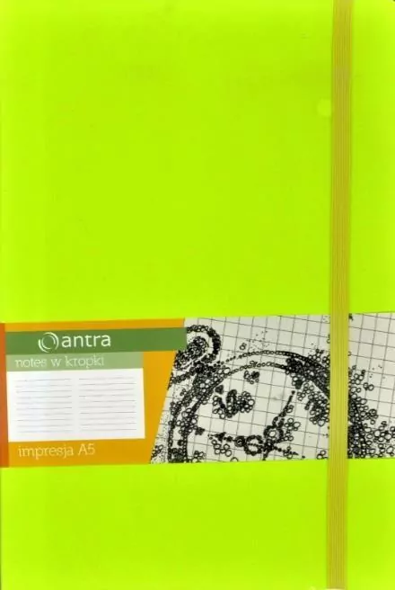 Antra. Notes A5 Kropki Impresja. Limonka - tantis.pl