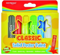 Farby plakatowe w sztyfcie 10g, 6 kolorów