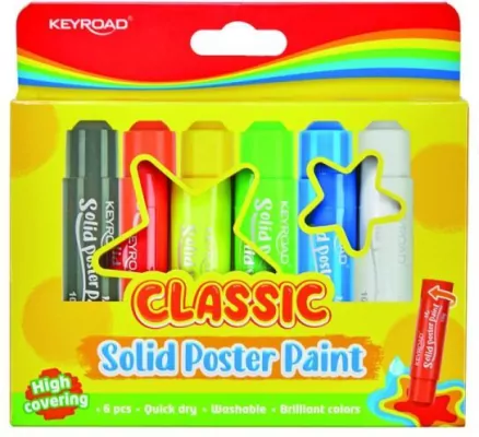 Farby plakatowe w sztyfcie 10g, 6 kolorów