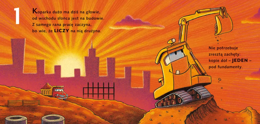 Koparka i cyfry. Snów kolorowych, placu budowy - tantis.pl