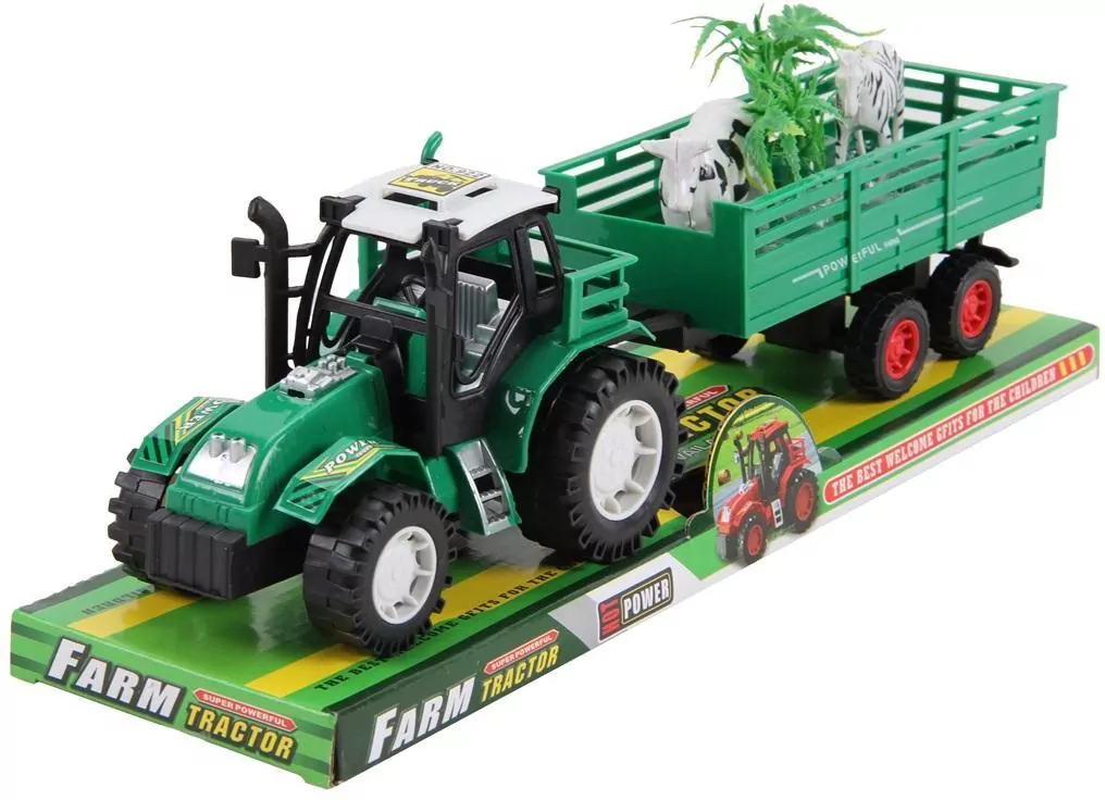 Traktor z przyczepą i zwierzętami - tantis.pl