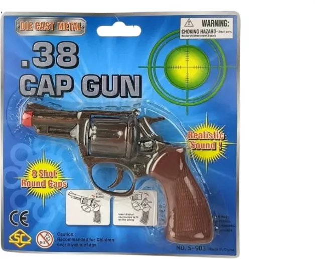 Pistolet metalowy na spłonkę blister 88378 83785 - tantis.pl