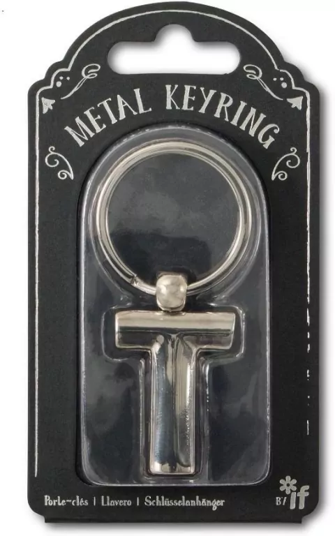 Silver Letter Keyring - brelok do kluczy litera T - tantis.pl