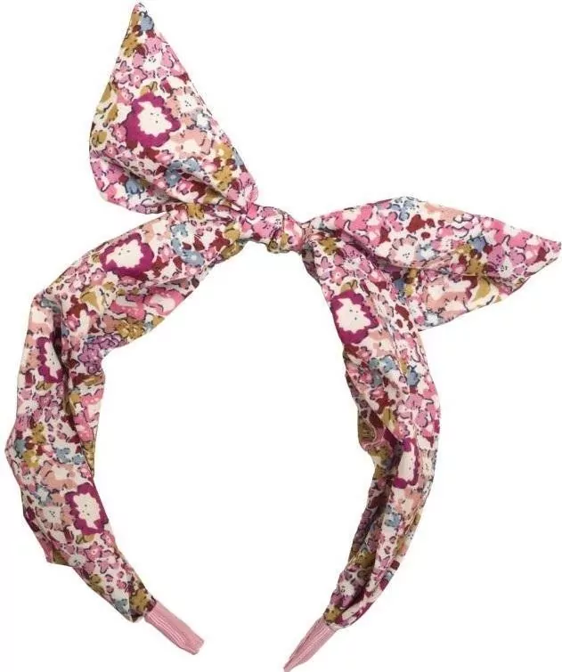 Opaska z kokardką z nadrukiem w kwiatki - tantis.pl