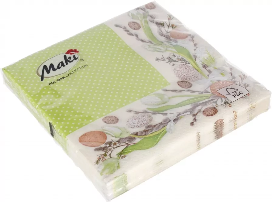 Serwetki 33x33cm Maki Wielkanoc op.  Pol-Mak - tantis.pl