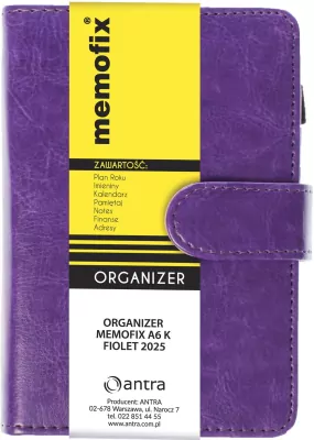 Organizer Memofix 2026 A6 K fioletowy