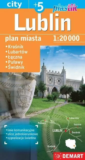 Plan miasta Lublin 1:20 000 plastik DEMART - tantis.pl