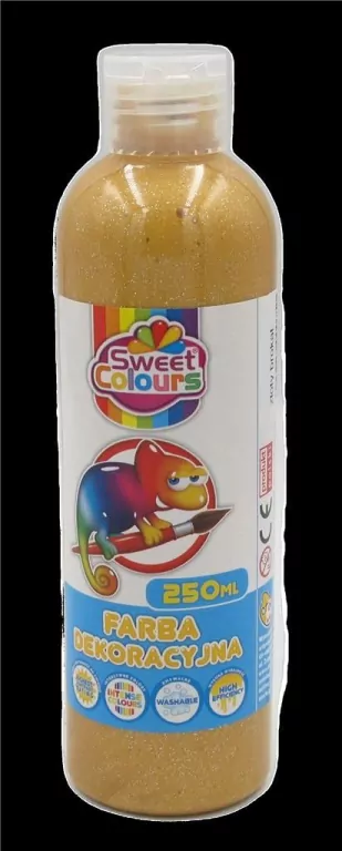 Farba dekoracyjna brokatowa złota 250ml - tantis.pl