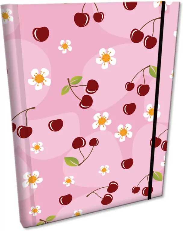 Notes B6 kratka z gumką Soft Touch Wisienki W Różu - tantis.pl