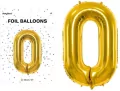Balon foliowy cyfra 0 86cm złoty - tantis.pl