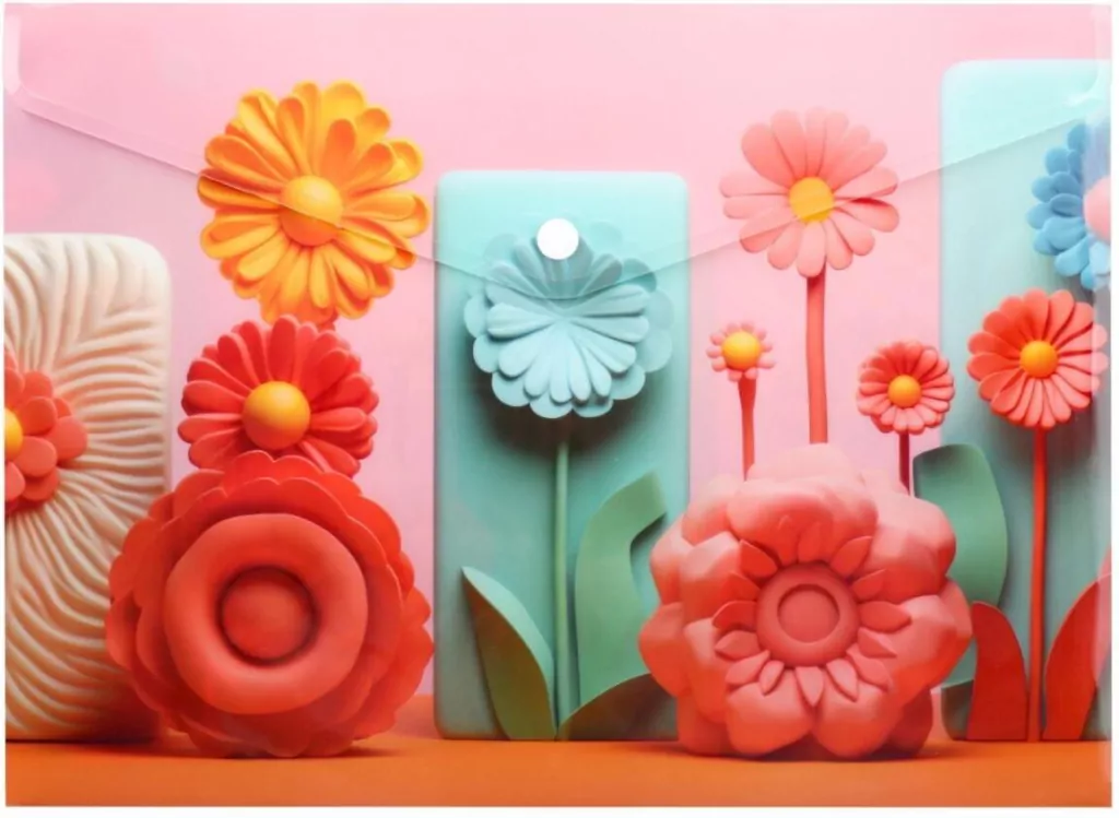 Koperta A4 PP na napę z nadrukiem Modern Flowers - tantis.pl