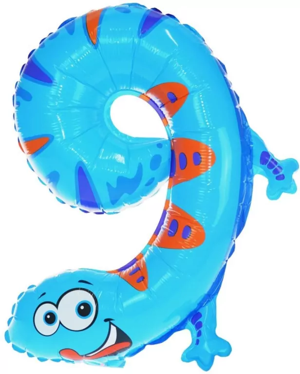 Balon foliowy cyferka 9 zwierzątko - tantis.pl