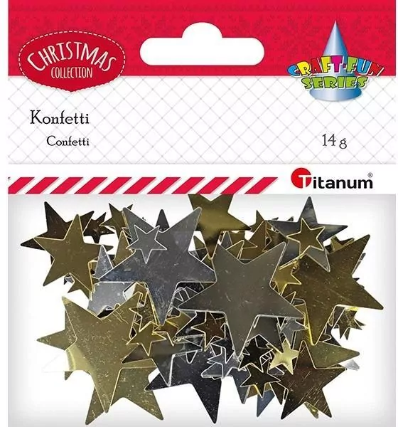 Konfetti Gwiazdki 14g złote, srebrne - tantis.pl