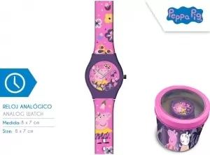 Zegarek analogowy. Peppa Pig w metalowym opakowaniu