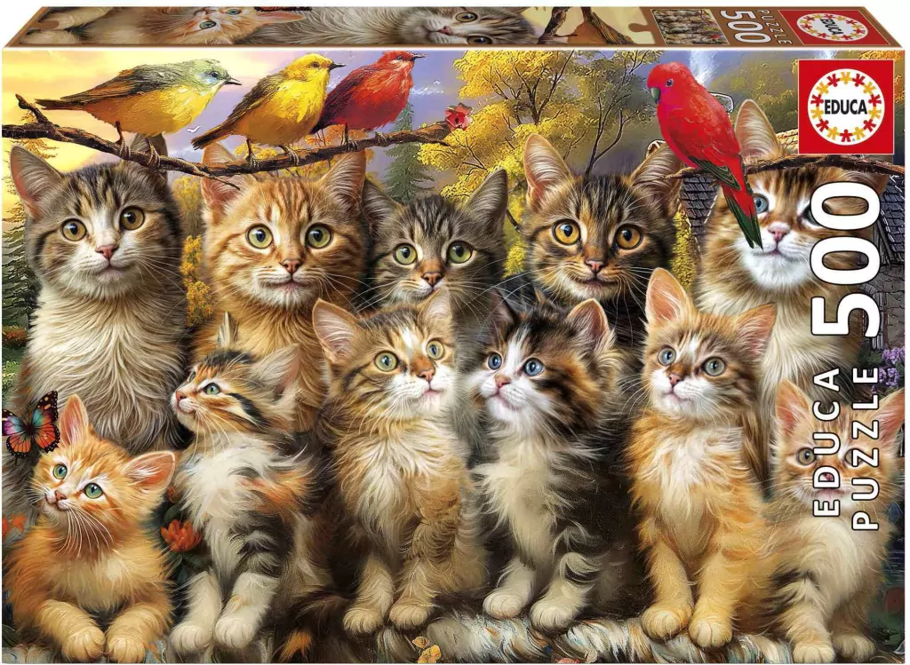 Puzzle 500 Kocięta i ptaki - tantis.pl