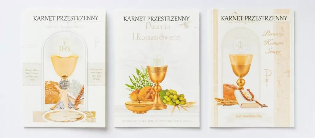 Karnet duży przestrzenny Komunia 14x20cm +koperta - tantis.pl