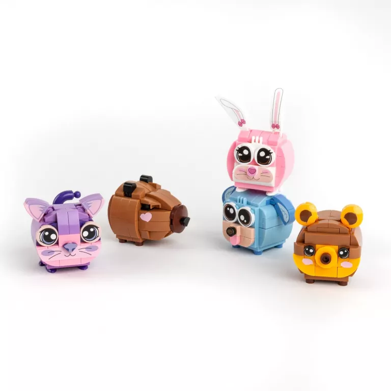 Klocki snapets królik różowy KIDEA - tantis.pl