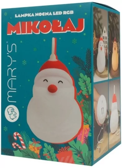 Lampka nocna LED RGB Mikołaj - tantis.pl