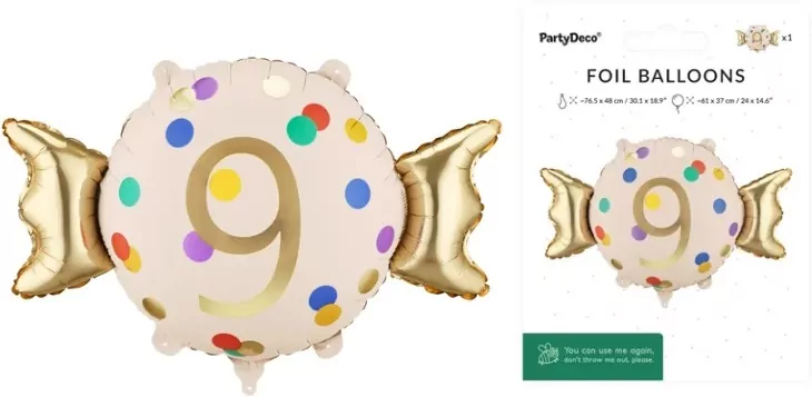 Balon foliowy Cukierek 9 61x37cm - tantis.pl