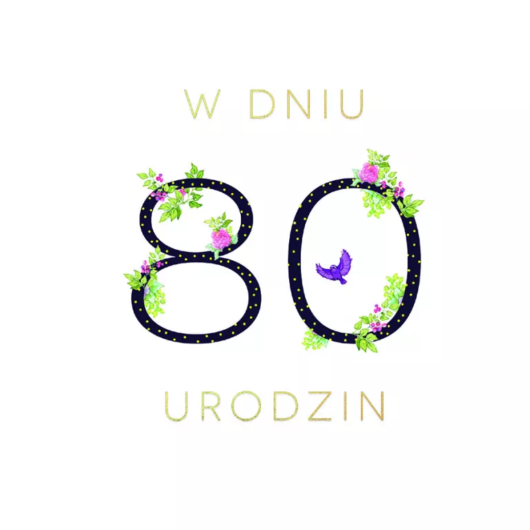 Karnet Swarovski kwadrat: Urodziny 80 - tantis.pl