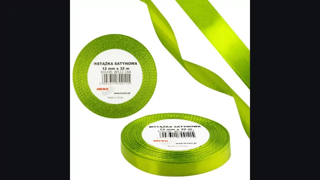 Wstążka satynowa 12mm/32m zieleń wiosenna - tantis.pl