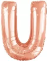 Balon foliowy litera U różowe złoto 65,5x86cm - tantis.pl