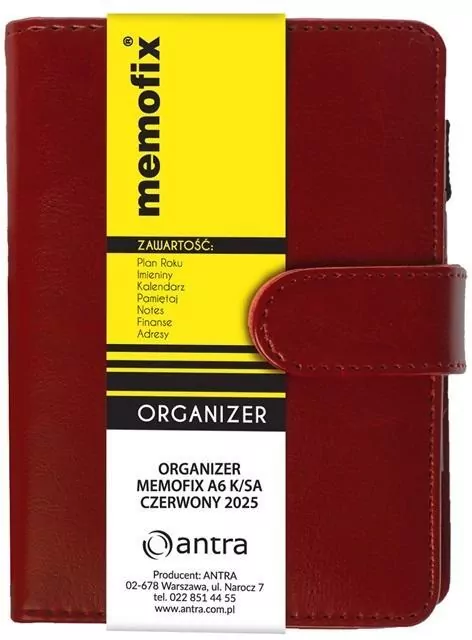 Organizer Memofix A6 K/SA. Czerwony - tantis.pl